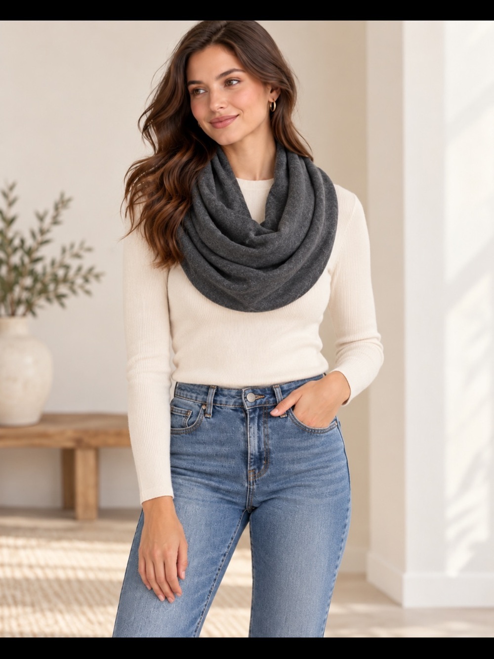 lululemon athletica Heathered Dark Gray Wrap Scarf